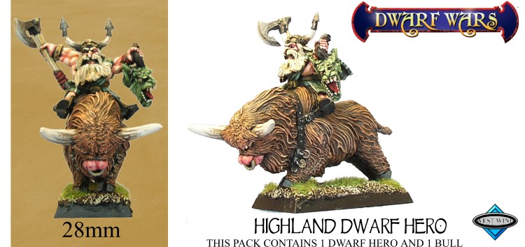 Highland Clan Dwarf Hero on Bull